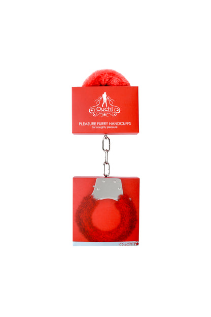 Pleasure Handcuffs Furry - Red by Shots