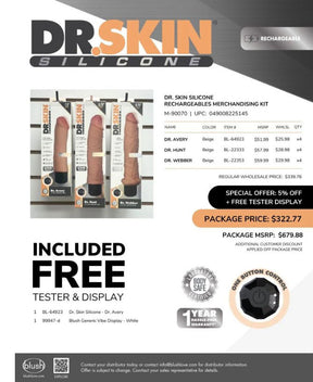 Blush Dr. Skin Silicone Rechargeables Merchandising Kit — 14-Piece with Display - M-90070