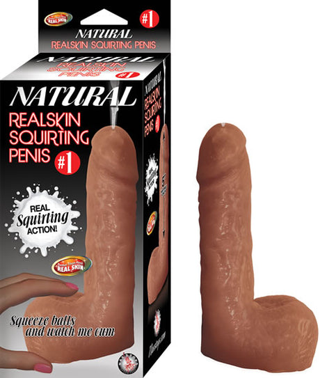 Nasstoys Natural Realskin Squirting Penis — Brown, TPR - NW2841