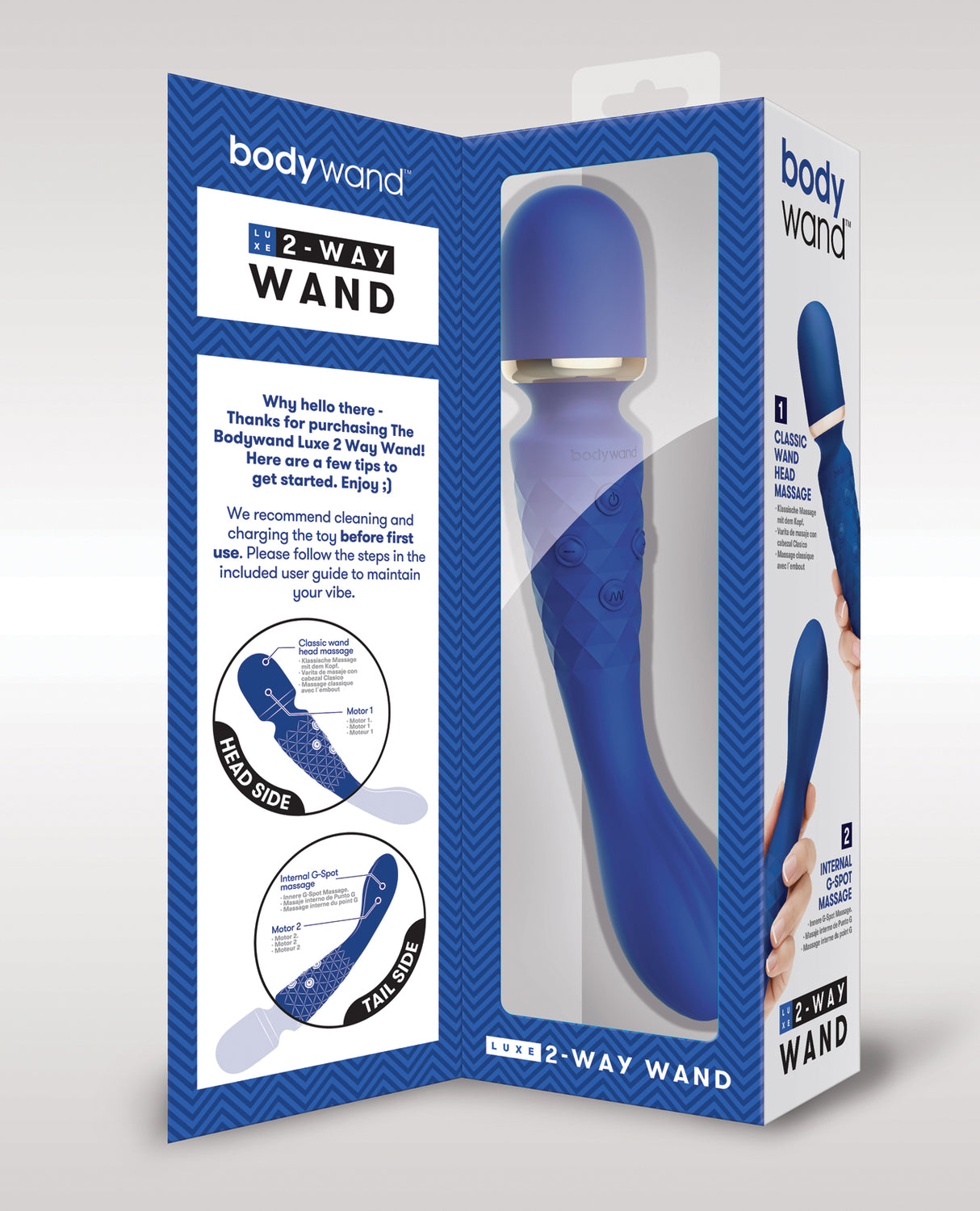 XGen Bodywand Luxe 2 Way Wand Head Massager - Blue by Bodywand