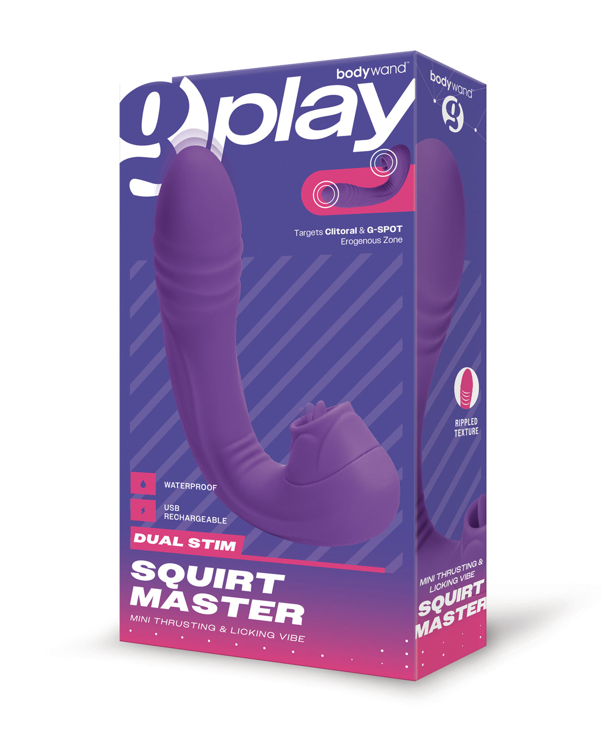 Bodywand G-Play Dual Stim Thrusting & Licking Squirt Master - Purple by Bodywand