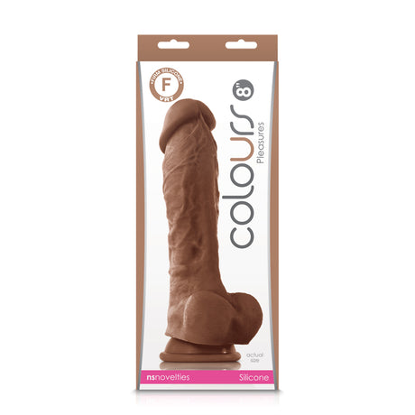 nsnovelties Colours Pleasures 8in Realistic Silicone Dildo, Brown - NSN-0405-22