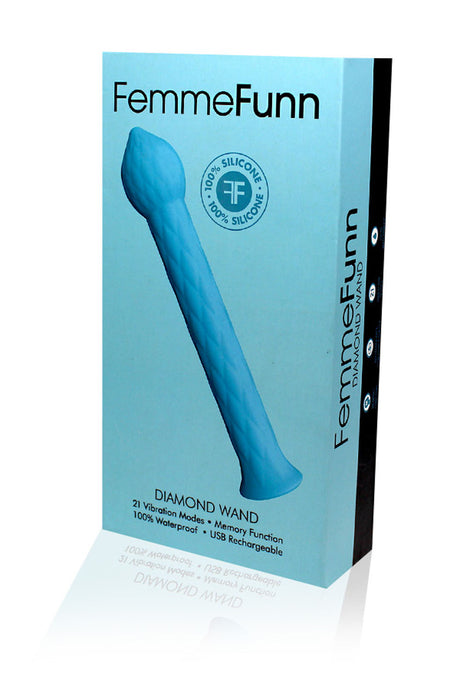 Femme Funn Diamond Wand Vibrator — Turquoise, G-Spot Stimulator - FF-1015-04