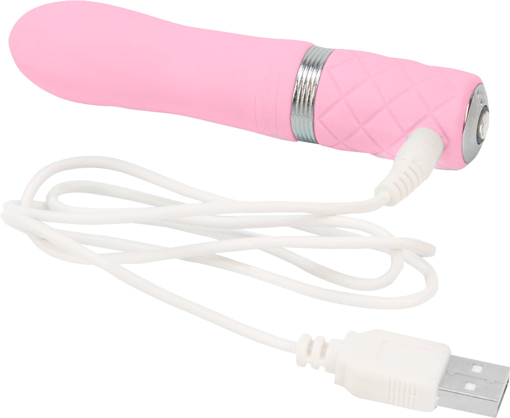 BMS Factory Pillow Talk Flirty Mini Massager with Swarovski Crystal, Pink - BMS2661-6