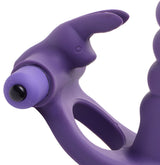 XR Brands Double Delight Dual-Insertion Vibrating Rabbit Ring - FR-AD625