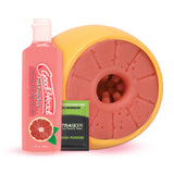 Doc Johnson GoodHead Grapefruit Blowjob Set — ULTRASKYN Stroker, 1 oz Glide (Yellow/Pink) - DJ0682-35-BX