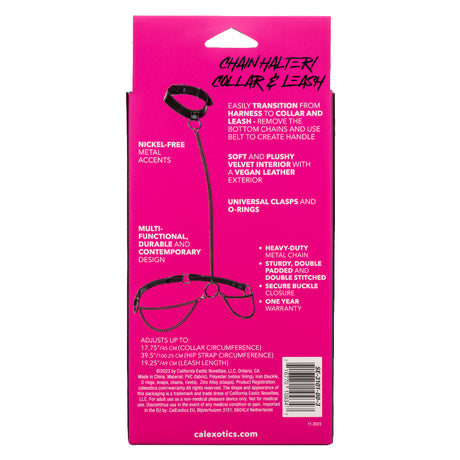 Euphoria Collection Chain Halter/collar and Leash - Black