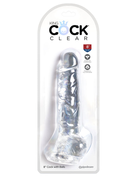 Pipedream King Cock Clear 8 Inch Realistic Dildo with Suction Cup - PD5756-20
