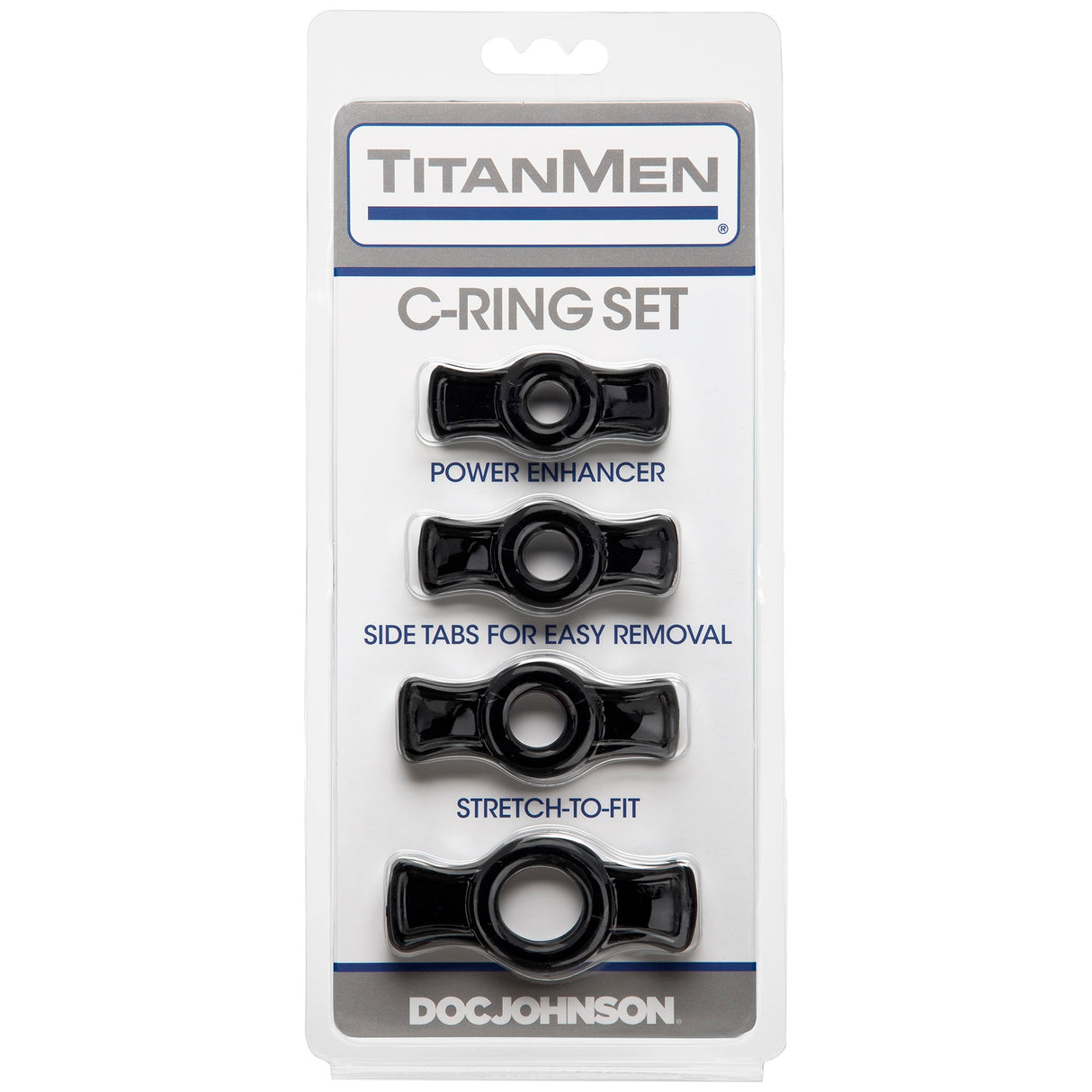 Titanmen Cock Ring Set - Black by Doc Johnson