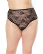 Stretch Lace High Waist Thong Black OS/XL by Coquette