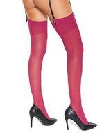 Sheer Thigh High Stockings Raspberry O/S by Coquette