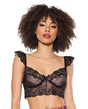 Scallop Stretch Lace Soft Cup Bralette - Black O/S by Coquette