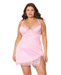 Kissed by Satin Underwire Chemise - Pink 1X/2X by Coquette