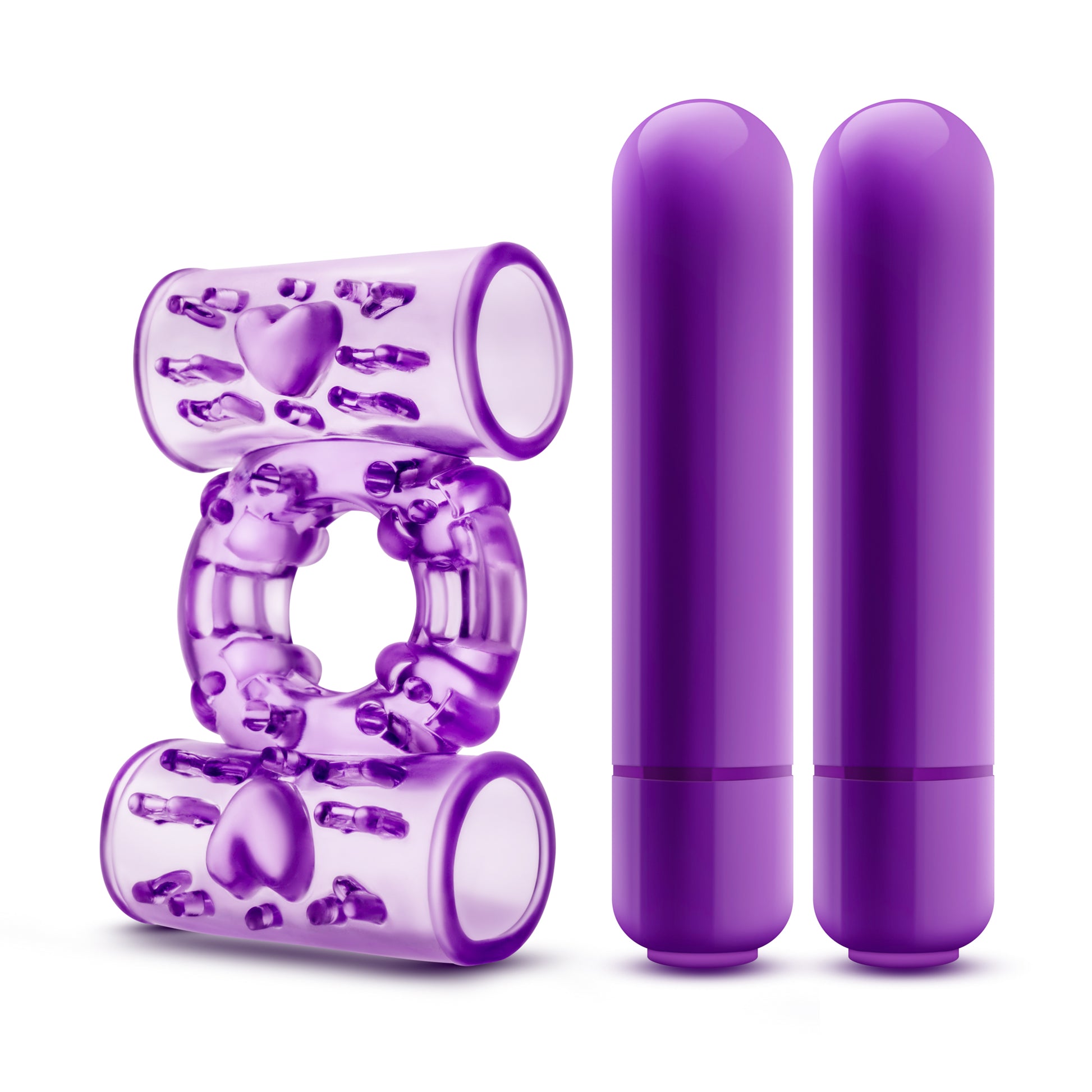 Play With Me - Double Play - Dual Vibrating Cock Ring - Purple by Blush