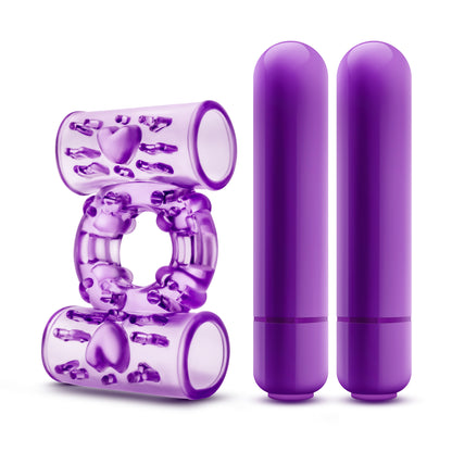 Play With Me - Double Play - Dual Vibrating Cock Ring - Purple by Blush
