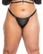Darque PVC Thong w/Adjustable Waist Straps Black OS/XL by Darque