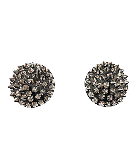 Darque Round Spiked Reusable Pasties - Black O/S by Darque