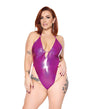 Darque PVC Halter Teddy w/Adjustable Straps - Purple QN by Darque