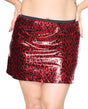 Darque Metallic Wet Look Skirt - Red/Black 1X/2X by Darque