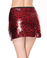 Darque Metallic Wet Look Skirt - Red/Black MD by Darque