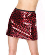 Darque Metallic Wet Look Skirt - Red/Black SM by Darque