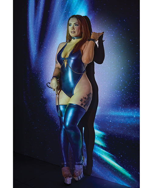 Darque Midnight Wet Look Teddy - Blue QN by Darque
