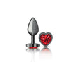 Viben Cheeky Charms Small Gunmetal Anal Plug with Deep Red Heart Gem - VB-CC9135
