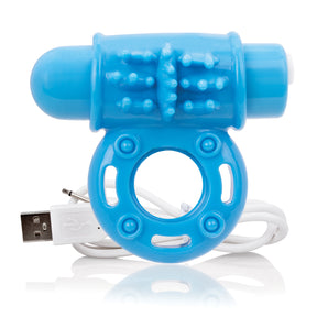 Screaming O Charged OWow Rechargeable Vibrating Ring — Blue - AOW-BU-101E