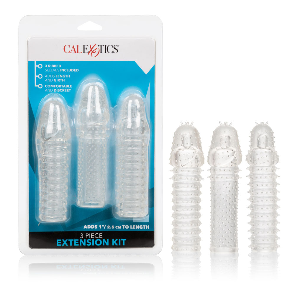 CalExotics 3-Piece Extension Sleeve Kit — Textured Enhancers - SE1625502