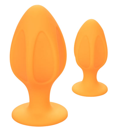 CalExotics Cheeky Anal Plug Set — Orange, Two Sizes - SE0440403