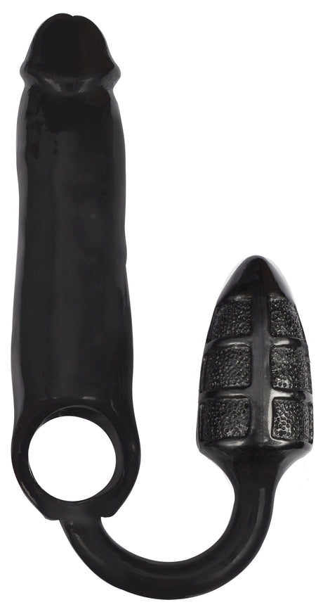 Rooster XXXPander Sheath with Double-Textured Plug, Black - 643380986283