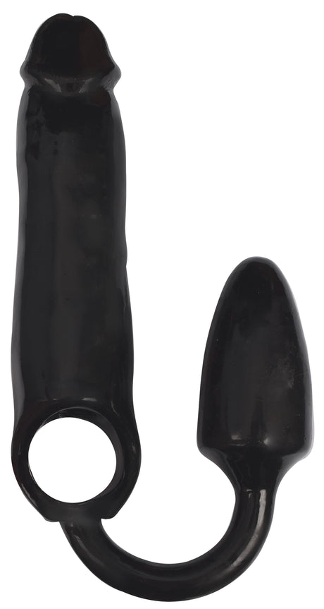 Rooster XXXPander Sheath with Smooth Plug & Cock Ring, Black - 643380986306