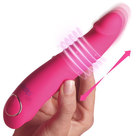 Gossip Blaster 7X Thrusting Silicone Vibrator, 6.8in Magenta - 653078943580