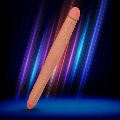Jock 16-Inch Tapered Double Dong, Flesh PVC, Veined Shaft - 642610430770