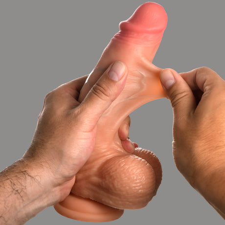 Jock Real Skin Silicone Dildo with Balls — 8 Inch - 653078944150
