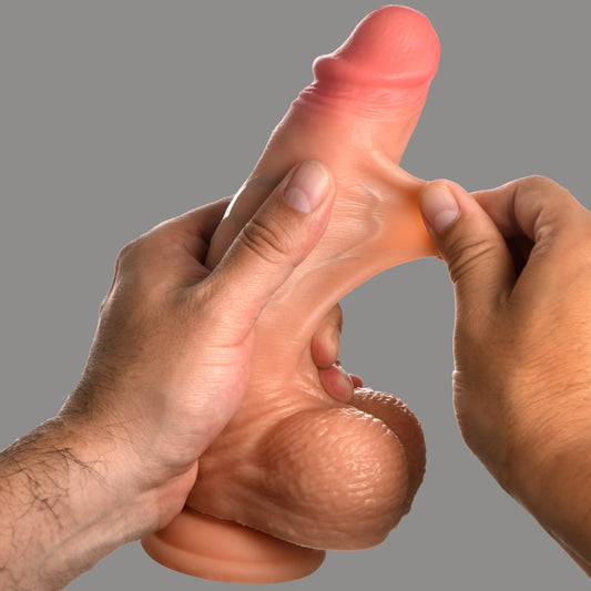 Real Skin Silicone Dildo with Balls - 8 Inch by Jock