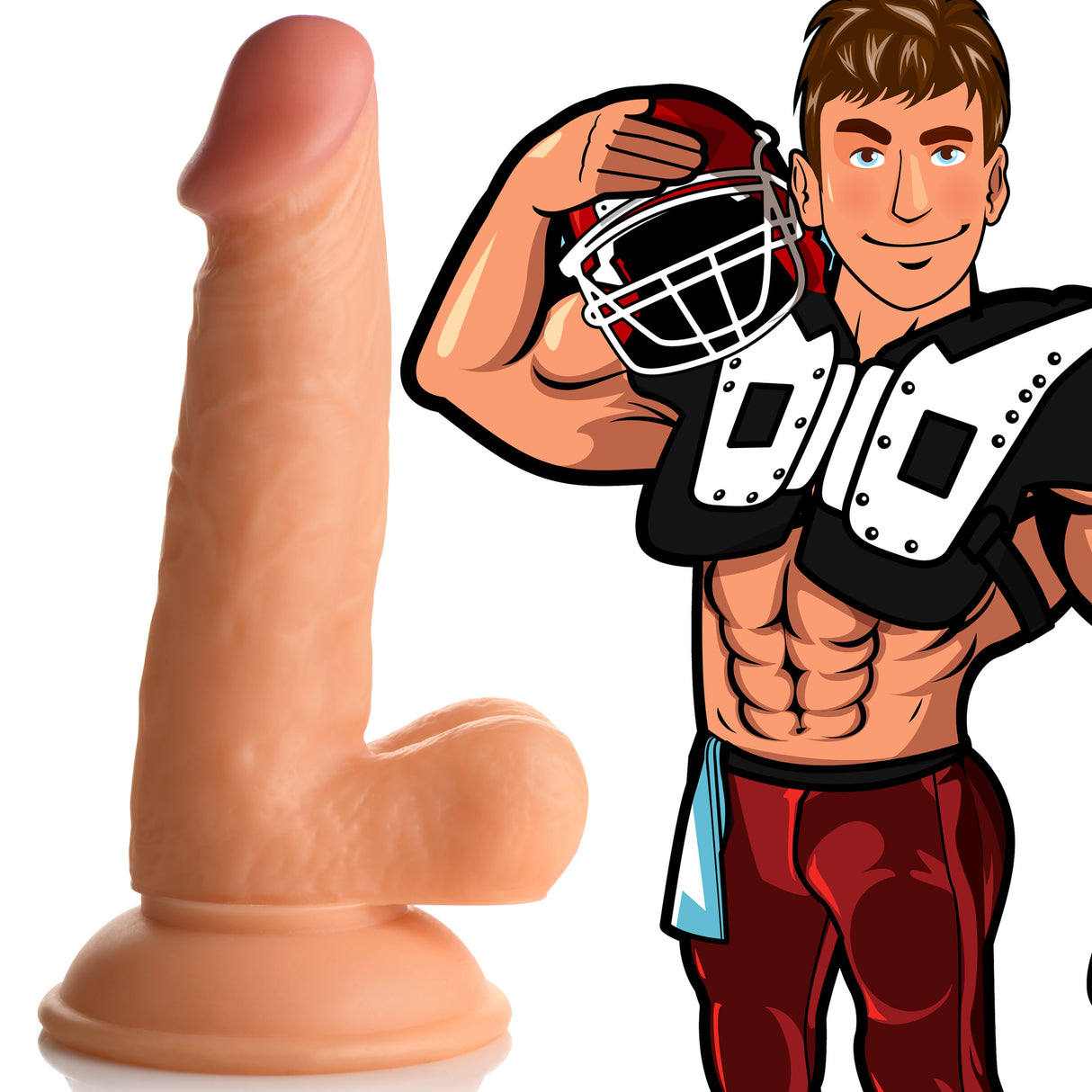 Jock Football Frank Realistic Dildo with Suction Cup — 6.75 in - 653078943863
