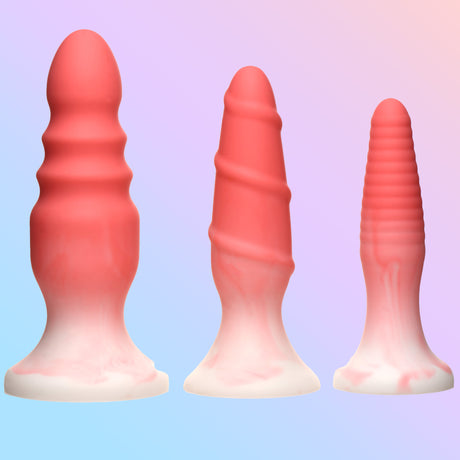 Simply Sweet 3-Piece Silicone Butt Plug Set, Pink - 653078943740