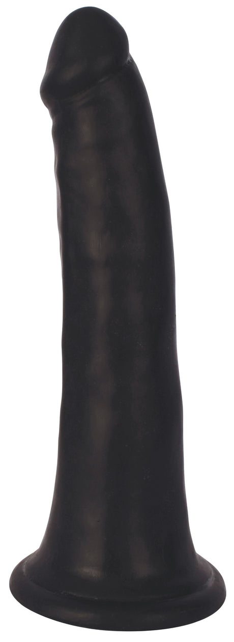 Thinz 8-Inch Slim Dildo — Black, 7.5in Insertable, 2in Diameter - 653078944327