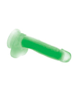 Lollicock 7-inch Glow-in-the-Dark Dual-Density Silicone Dildo with Balls, Green