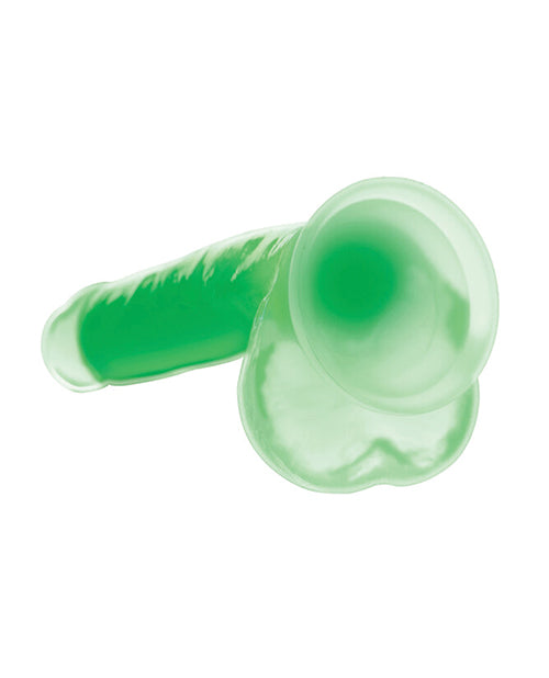 Lollicock 7-inch Glow-in-the-Dark Dual-Density Silicone Dildo with Balls, Green