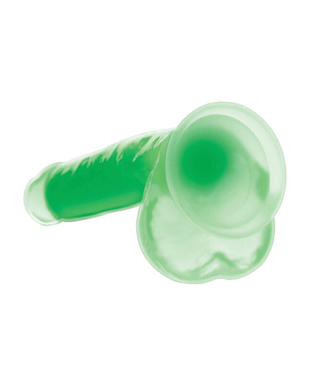 Lollicock 7-inch Glow-in-the-Dark Dual-Density Silicone Dildo with Balls, Green