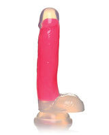 Lollicock 7" Glow-in-the-Dark Silicone Dildo with Balls, Pink