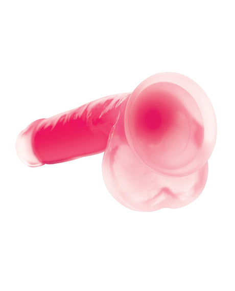 Lollicock 7" Glow-in-the-Dark Silicone Dildo with Balls, Pink