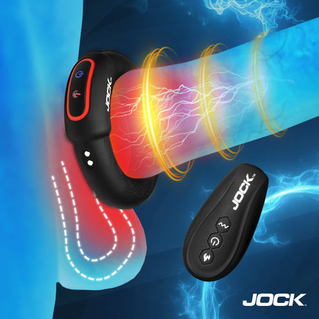 Jock Rumbler Warming Vibrating C-Ring — 1.8 in Inner (Black) - 653078944914