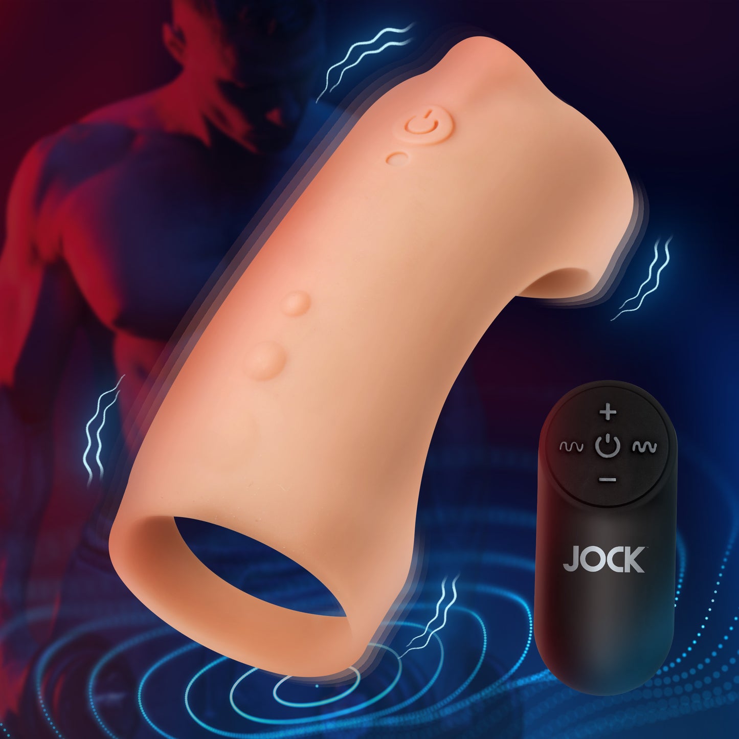 Vibrating Silicone Penis Sleeve - Dark
