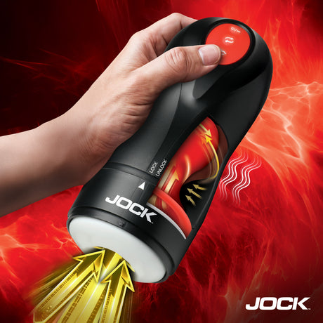 Jock Gyroblast Gyrating, Sucking & Vibrating Masturbator (Black/White) - 653078945164
