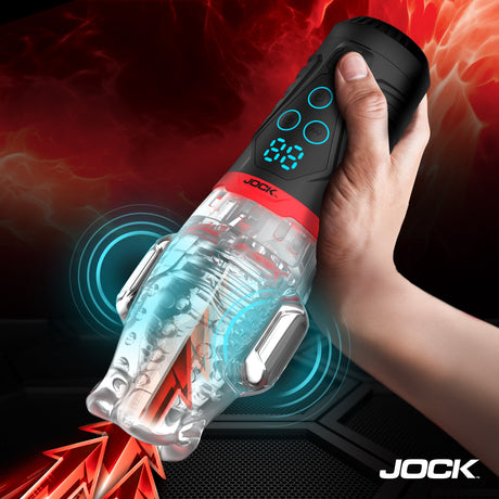 Jock Power Suck Sucking & Vibrating Masturbator — Rechargeable, Textured Sleeve - 653078945225
