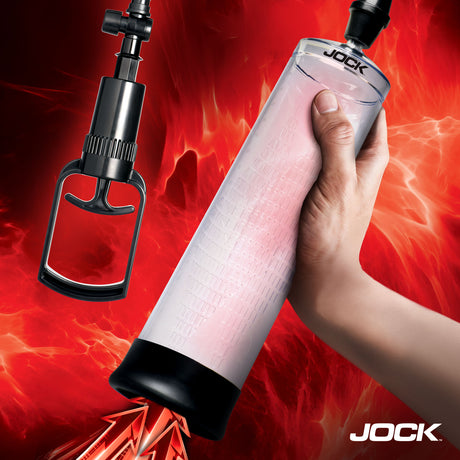 Jock Amp Up Penis Pump with Pull Handle — Clear Cylinder, Silicone Sleeve - JOCK-CN1031