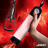 Jock Pump Up Gauge Penis Pump with Pull Handle, Clear/Black - JOCK-CN1033